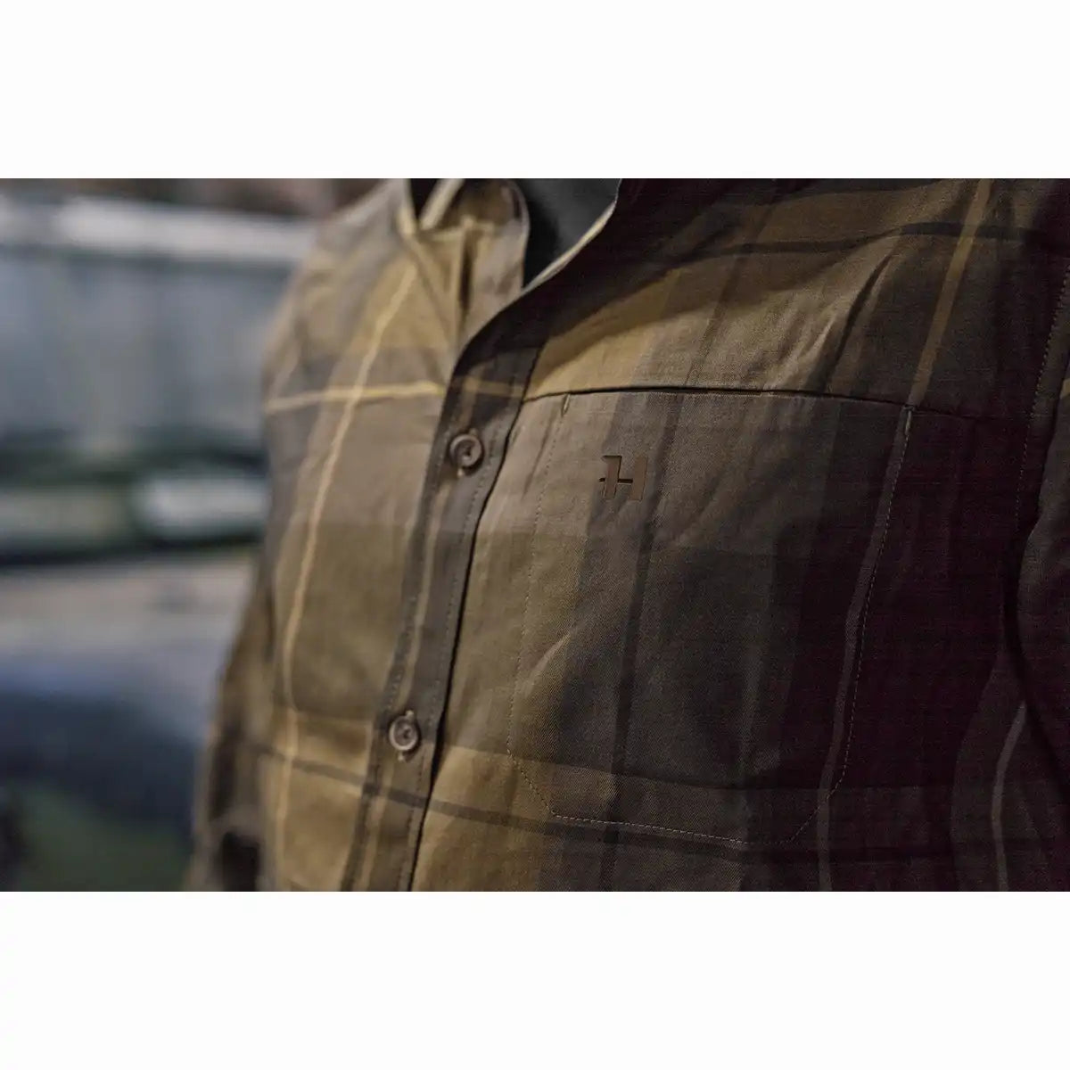 Harkila Akse Long Sleeved Shirt - Will Green - Worn by Model