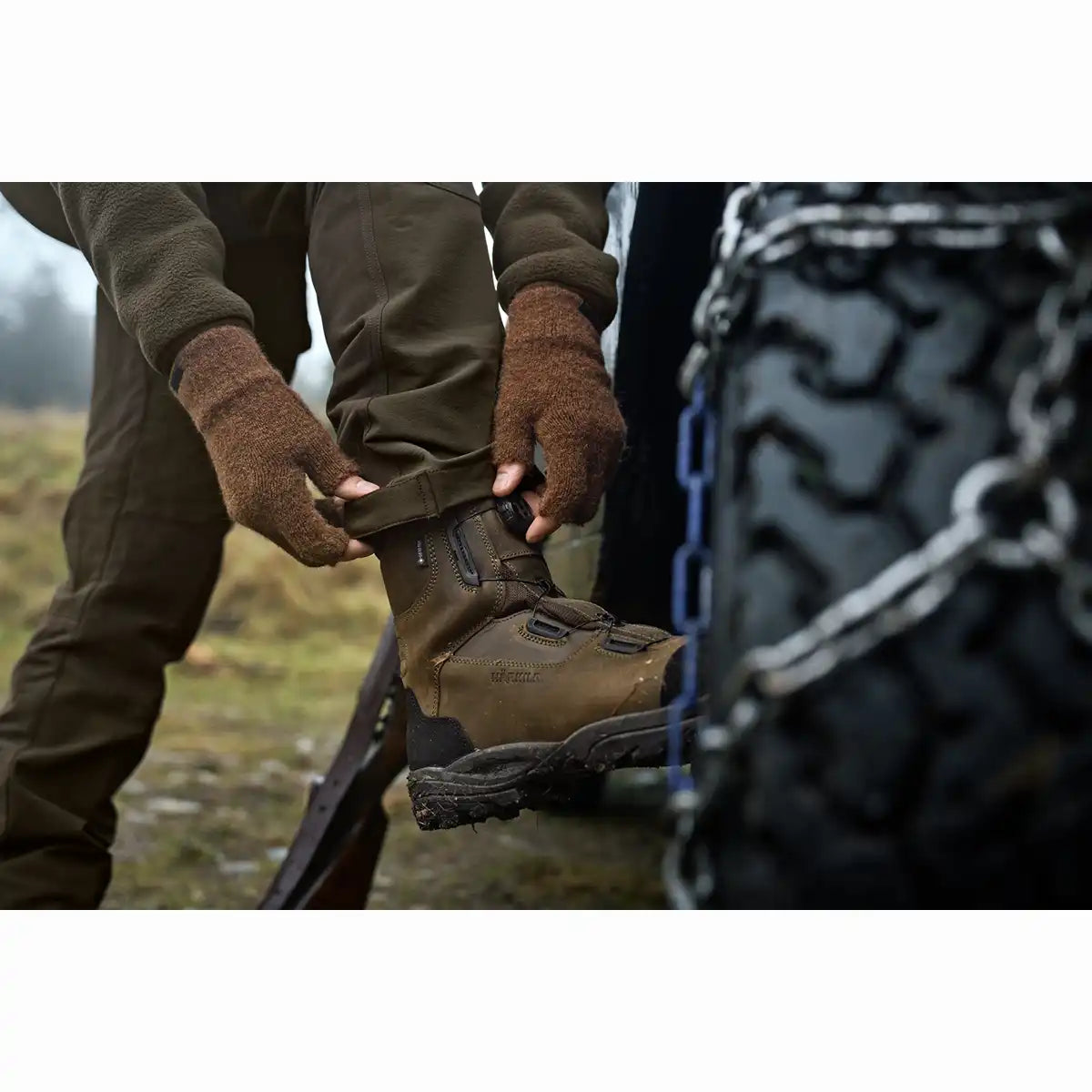 Harkila Alpacka Half Finger Gloves - Worn By Model