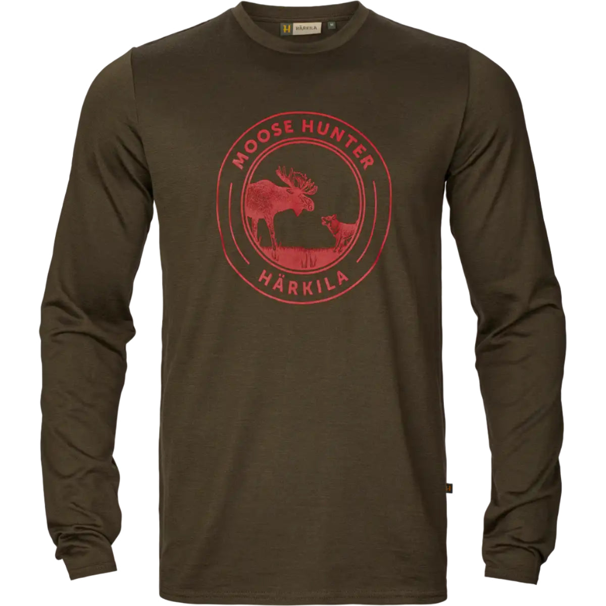 Harkila Game Long Sleeved T-Shirt - Willow Green Moose - Front
