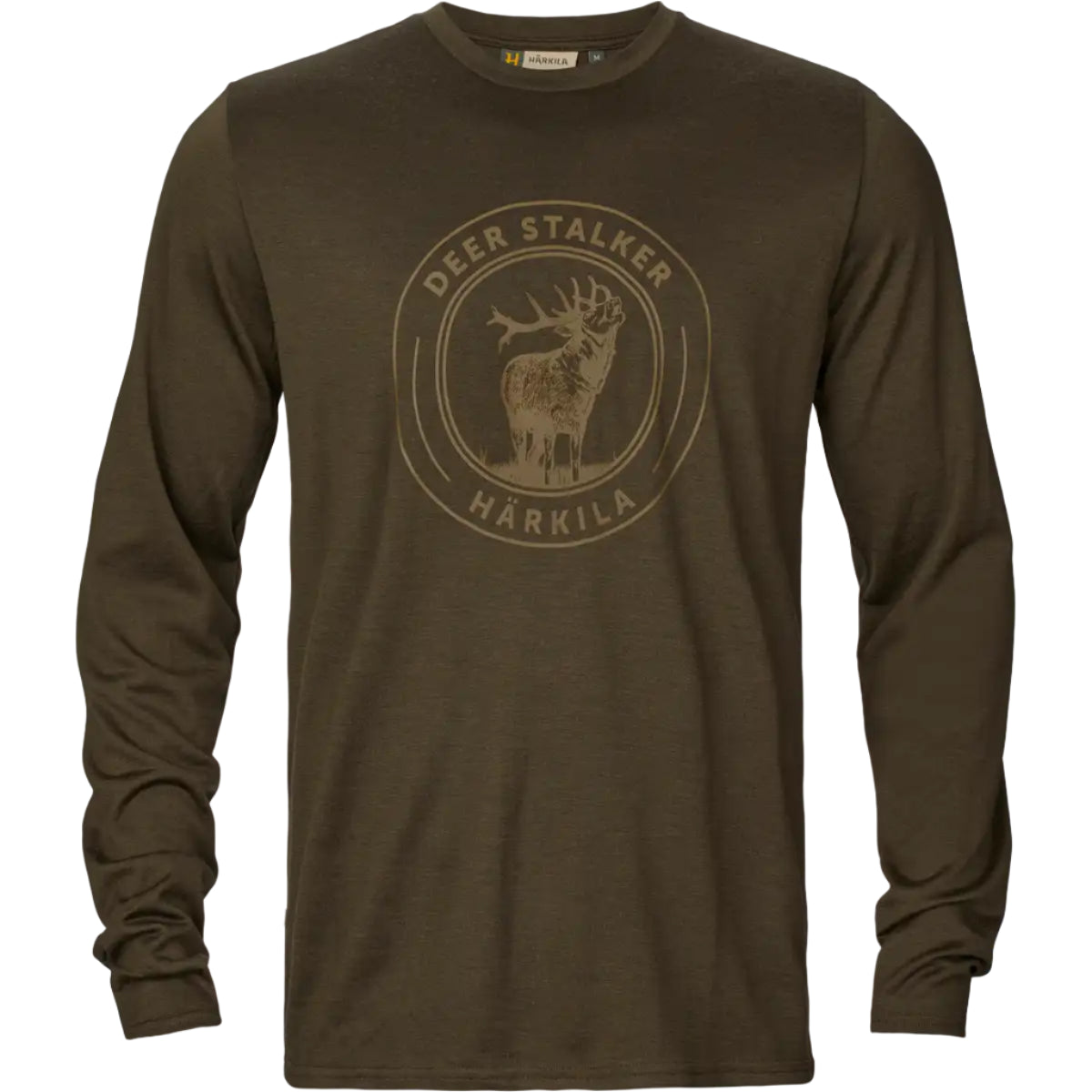 Harkila Game Long Sleeved T-Shirt - Willow Green Stag - Front