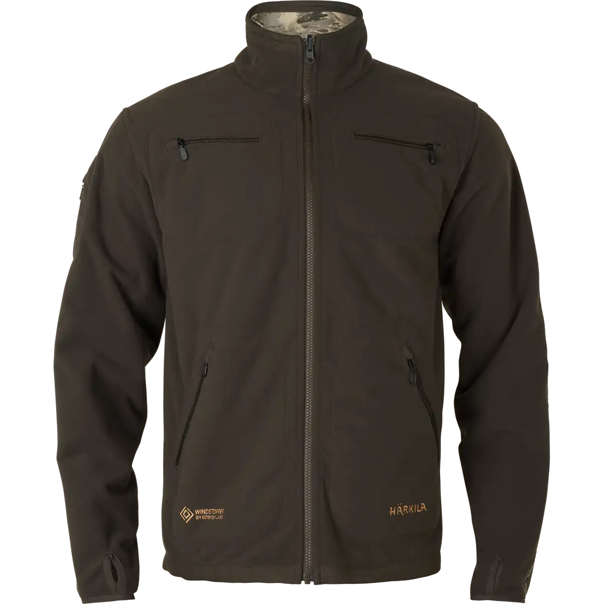 Harkila Kamko Mountain WSP Reversible Fleece Jacket - Shadow Brown - Front