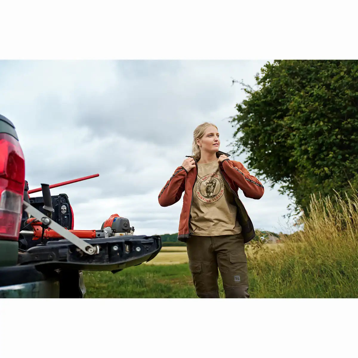 Harkila Kamko Women's Fleece Jacket - Arabian Spice - Worn By Model 