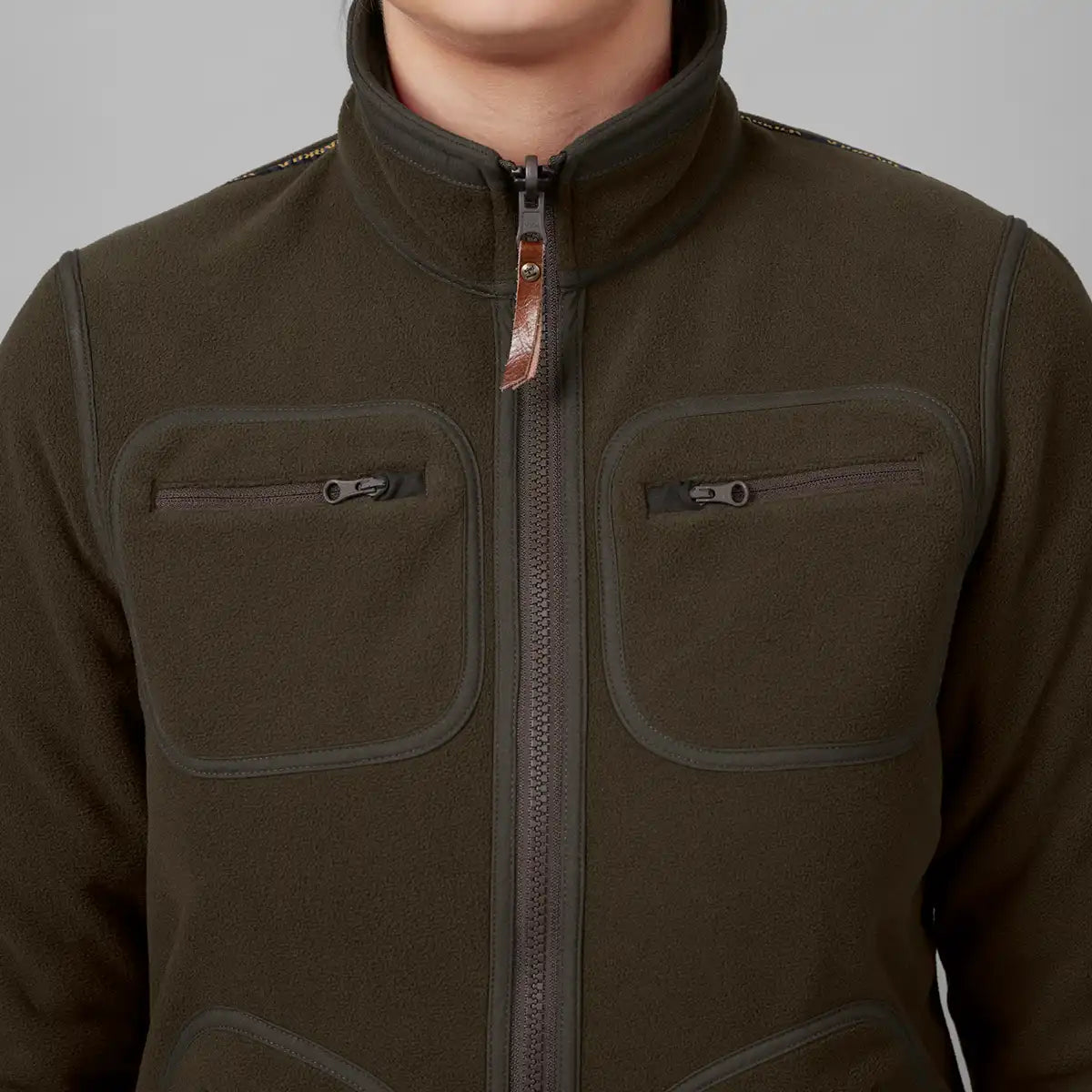 Harkila Kamko Women's Fleece Jacket - Brown - Worn By Model - Front 