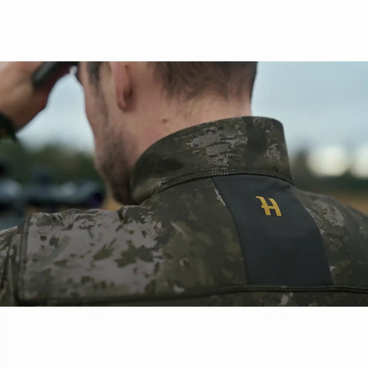 Harkila Noctyx Camo Full Zip Fleece Jacket - Rear Logo Close Up