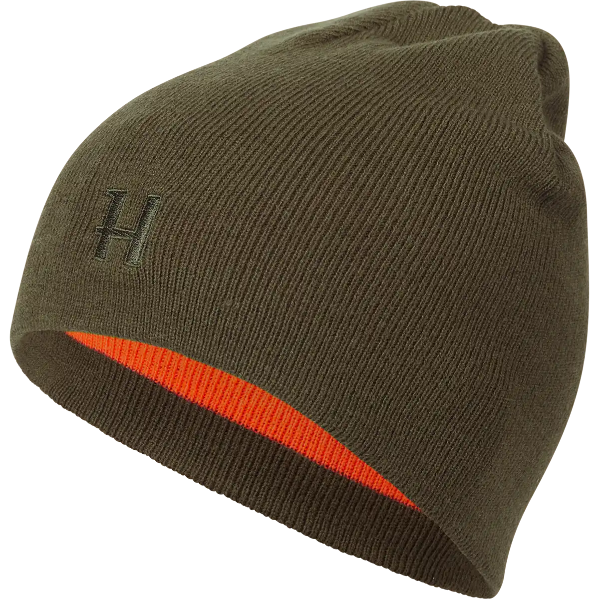 Harkila Reversible Beanie - Willow Green/Orange 