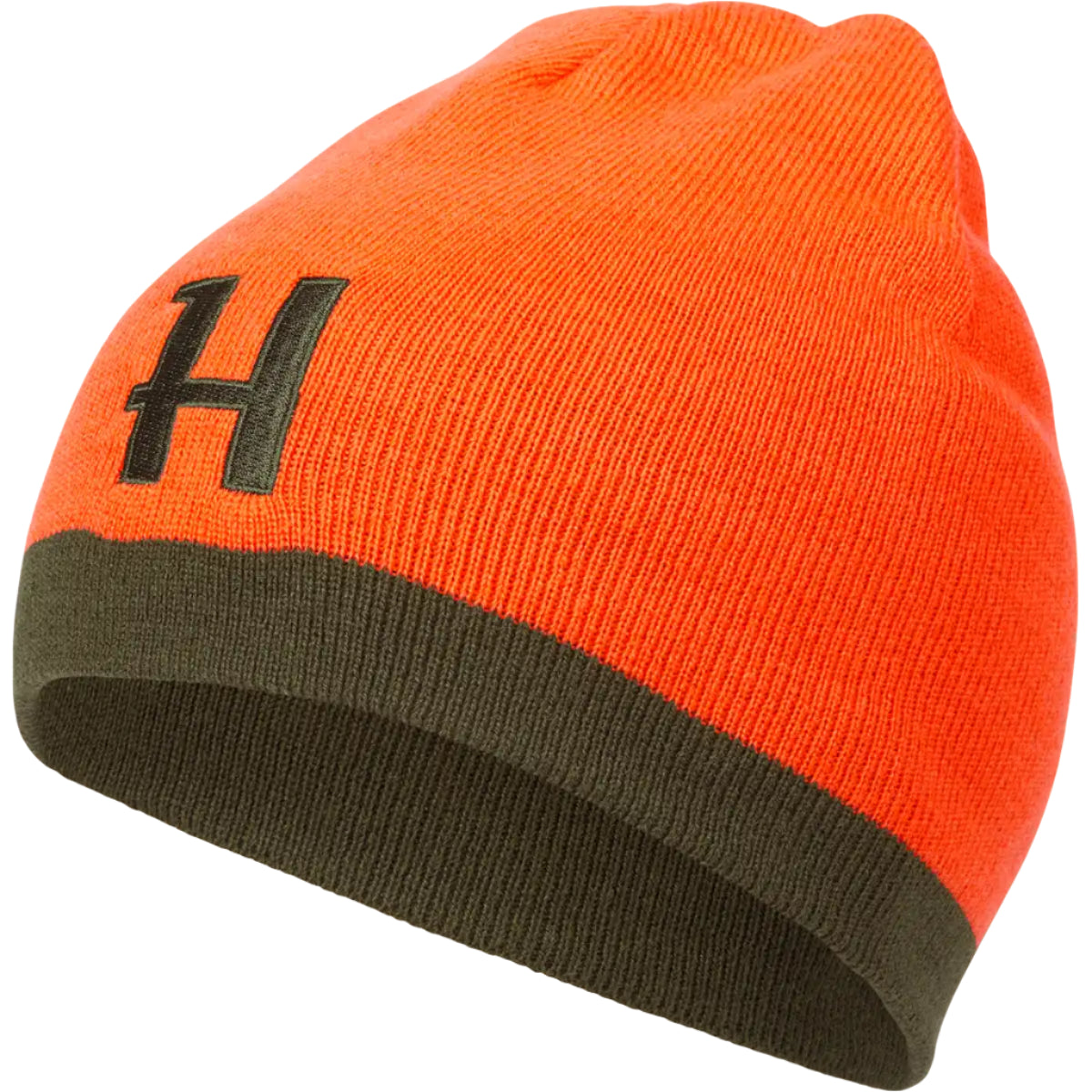 Harkila Reversible Beanie - Willow Green/Orange - Reversed