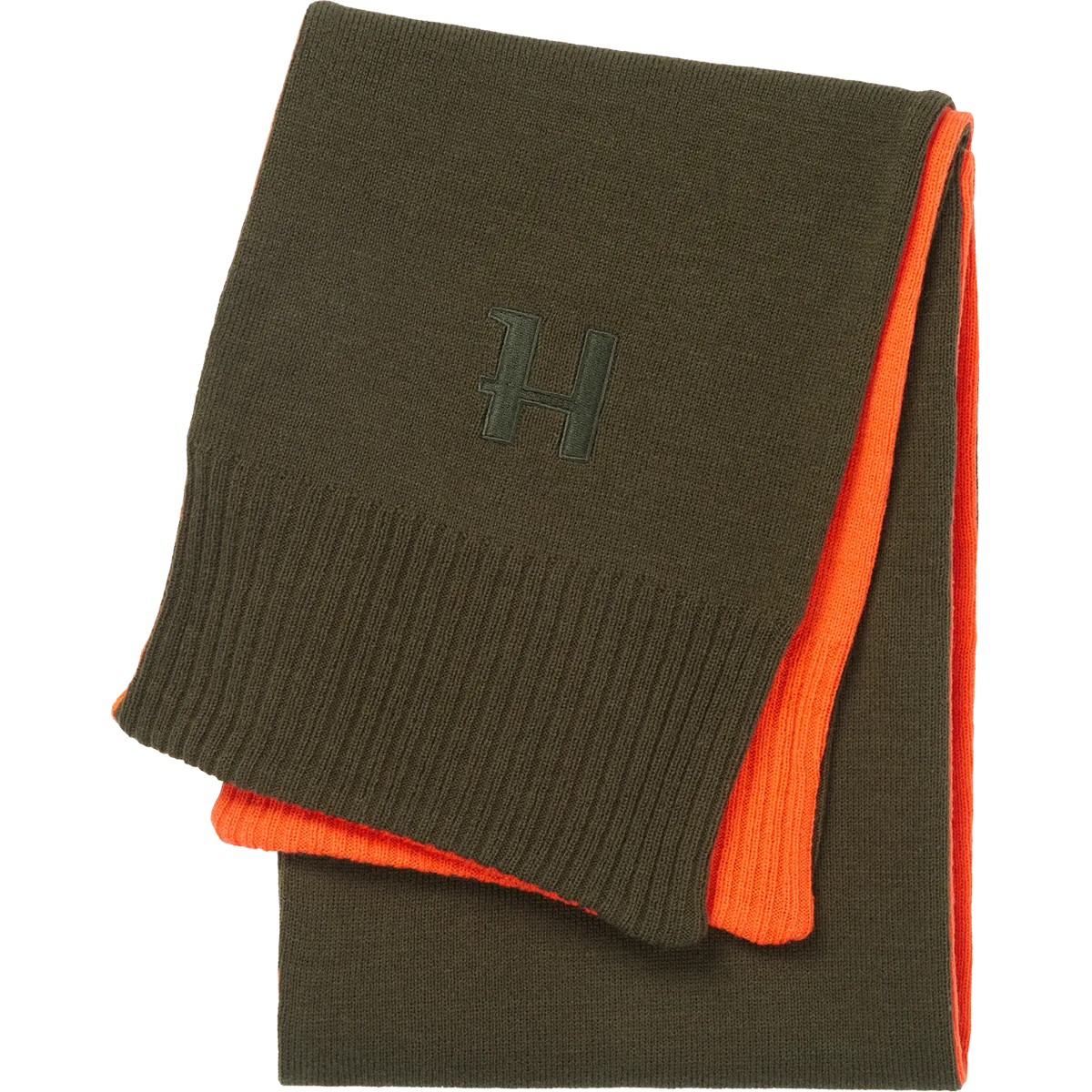 Harkila Reversible Scarf - Willow Green/Orange 