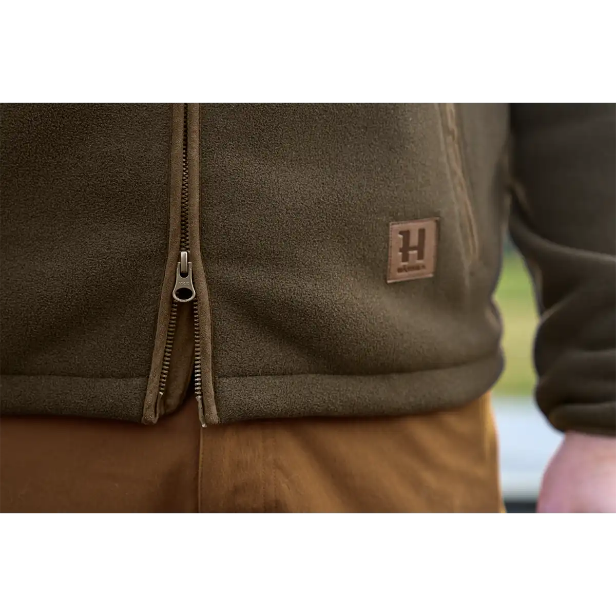 Harkila Sandhem Sherpa Fleece Jacket - Willow Green - Double Zip