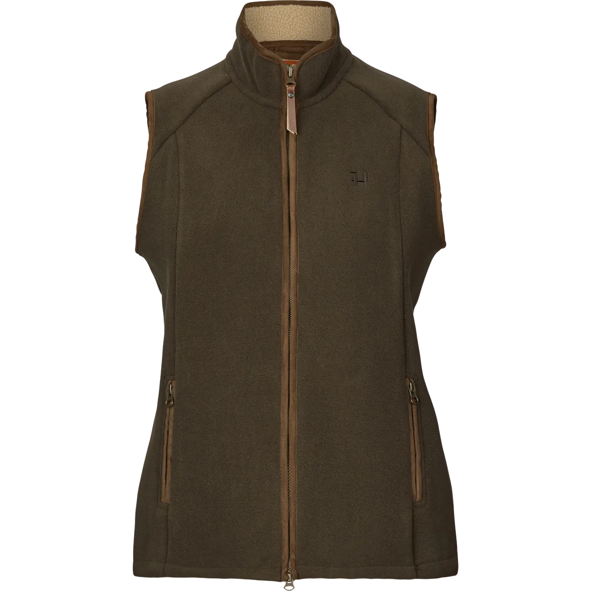 Harkila Sandhem Women's Sherpa Fleece Waistcoat - Willow Green - Front
