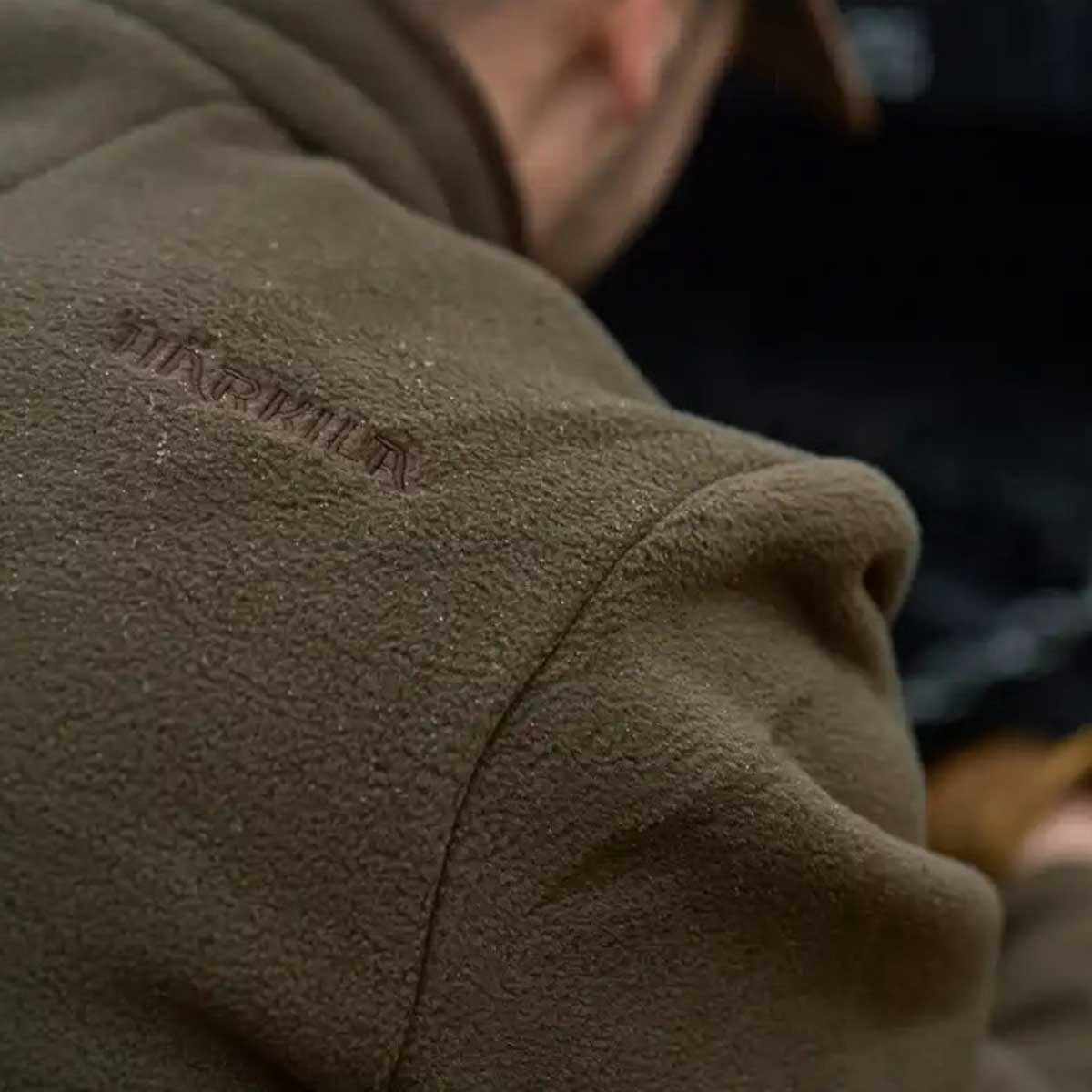 Harkila Torsby Fleece Jacket - Willow Green - Logo Close Up