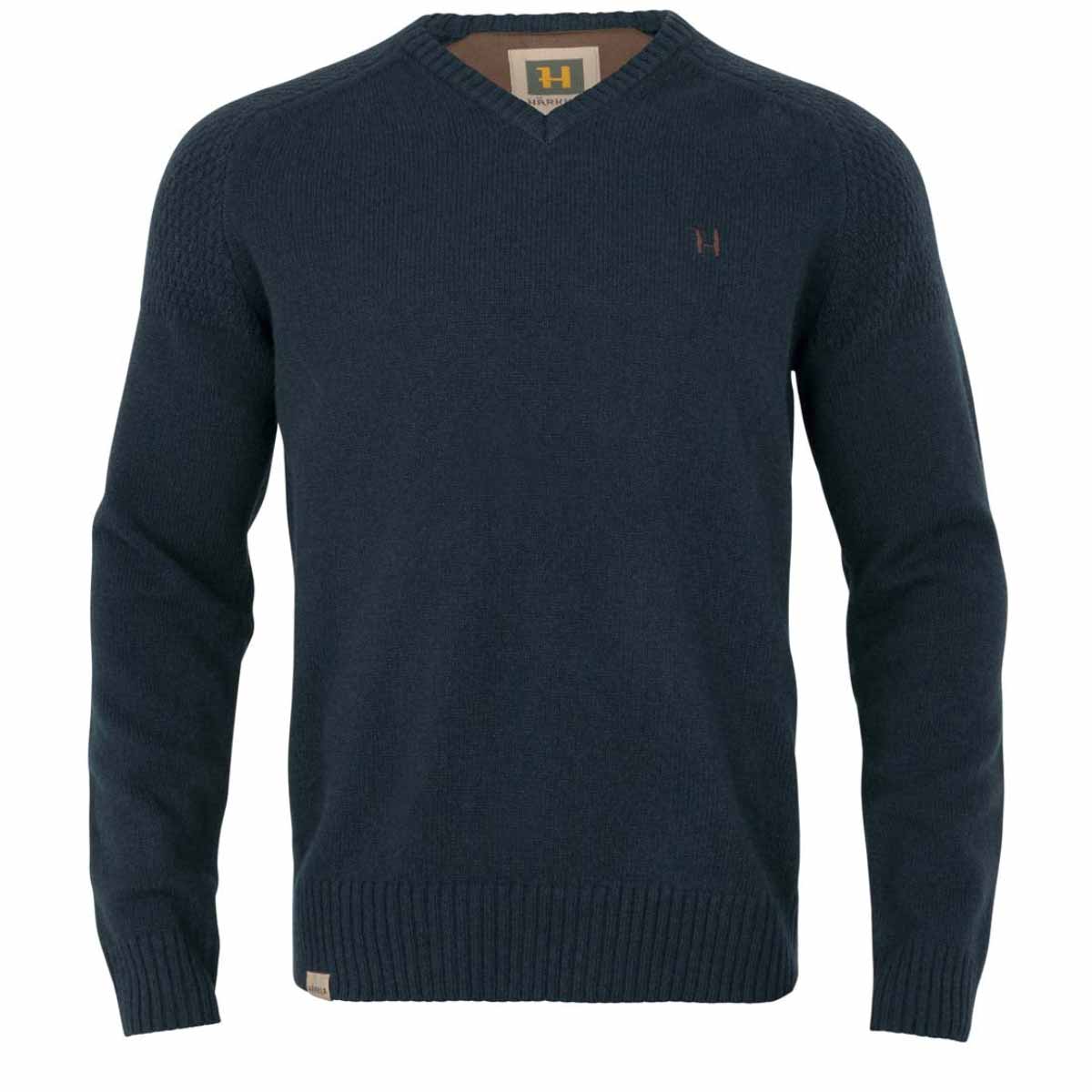 Harkila Vincent Merino V-Neck Pullover - Dark Navy