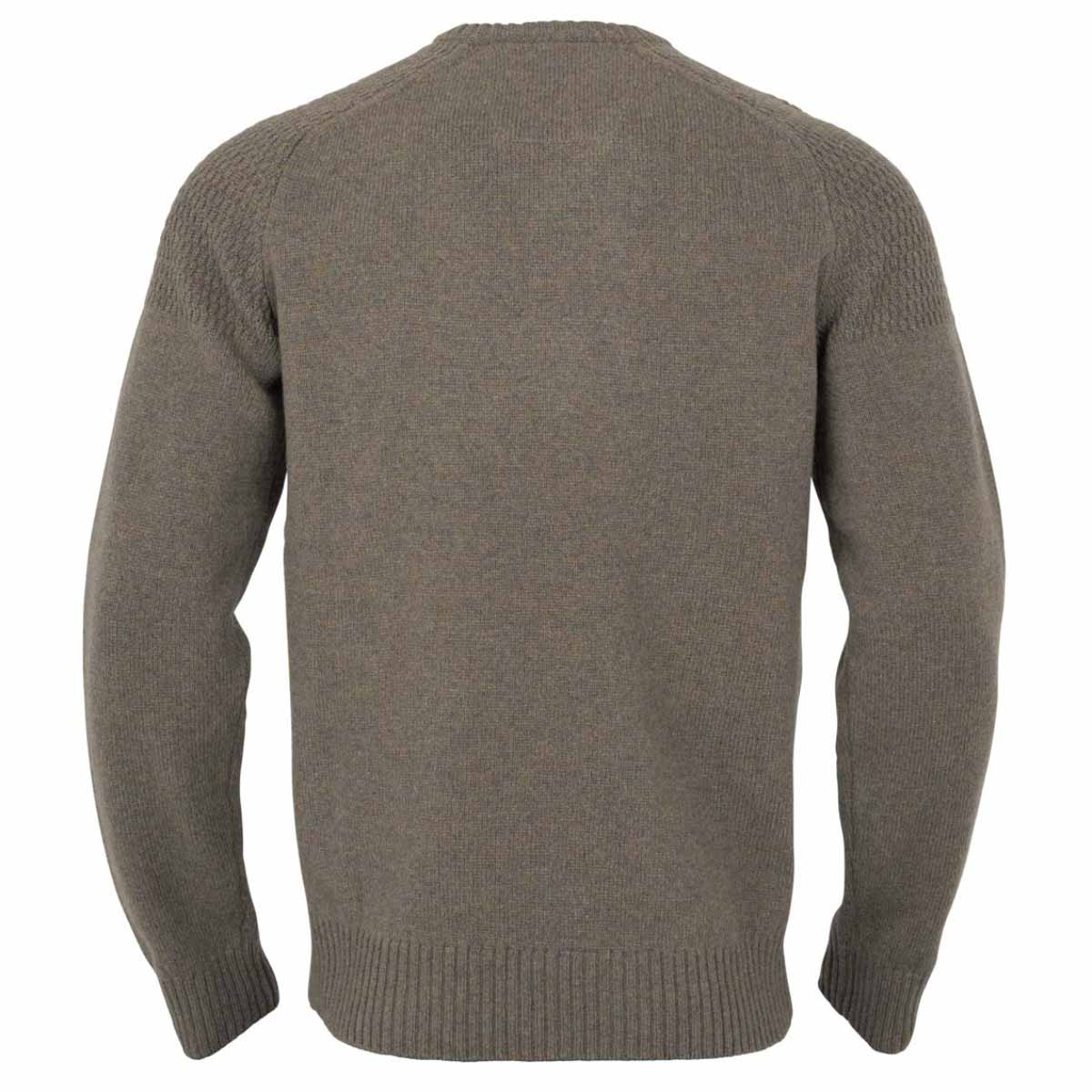 Harkila Vincent Merino V Neck Pullover  - Dark Sand  - Rear