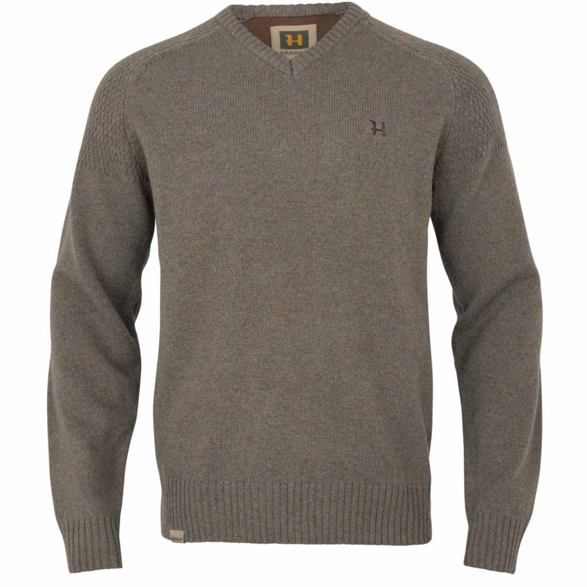 Harkila Vincent Merino V-Neck Pullover - Dark Sand