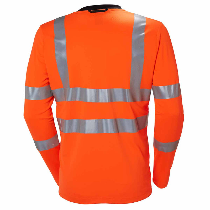 Helly Hansen ADDVIS Hi Vis Long Sleeve T-Shirt Orange Rear