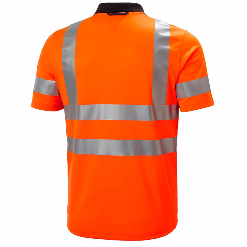 Helly Hansen ADDVIS Hi Vis Polo Shirt Orange Rear