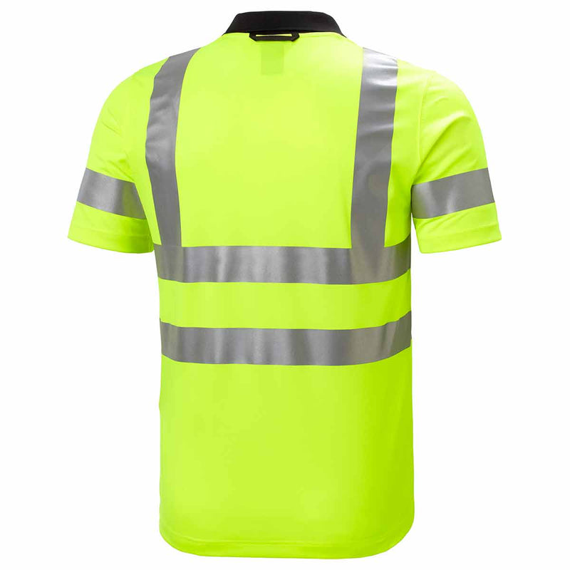 Helly Hansen ADDVIS Hi Vis Polo Shirt Yellow Rear