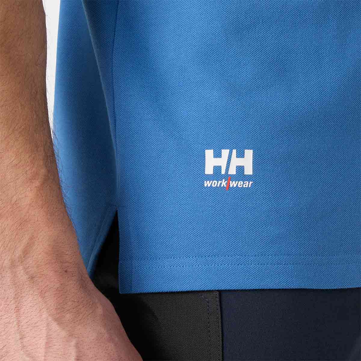 Helly Hansen Classic 2.0 Polo Shirt - Stone Blue - Detail