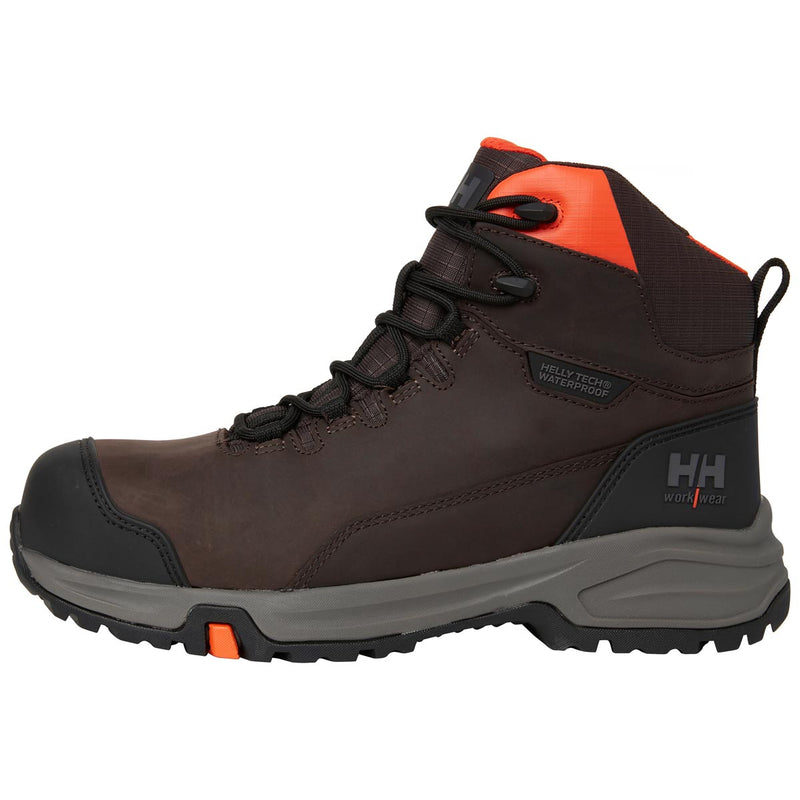 Helly Hansen Manchester LTR MID S7L HT Safety Work Boots - Dark Brown Outside