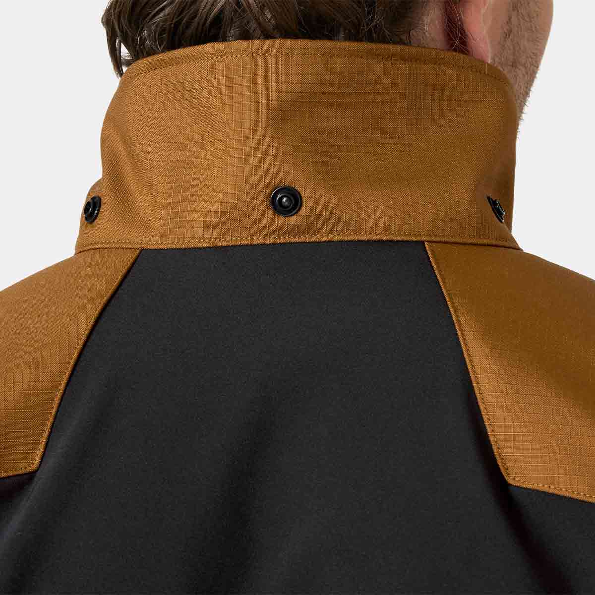 Helly Hansen Oxford Hooded Softshell Jacket - Saddle/Black - Collar