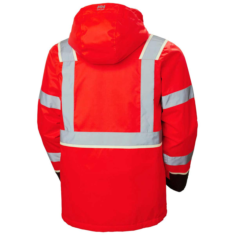 Helly Hansen UC-ME Winter Jacket Hi Vis Red/Ebony Back