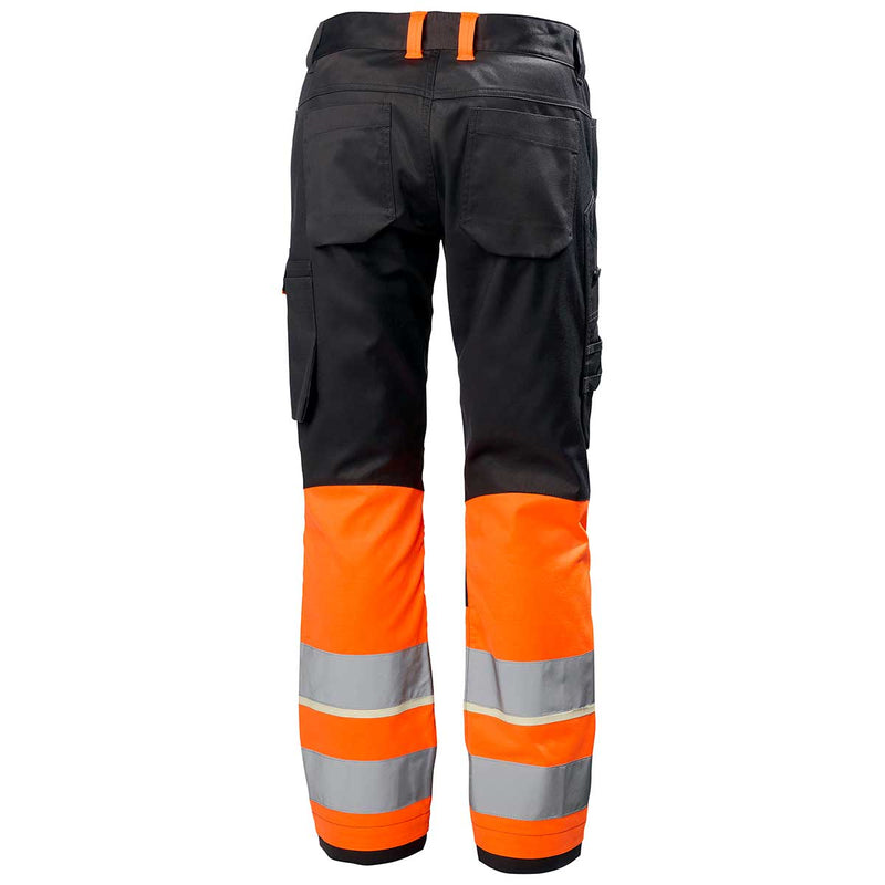 Helly Hansen UC-ME Work Pant Class 1 Hi-Vis Orange - Ebony Rear