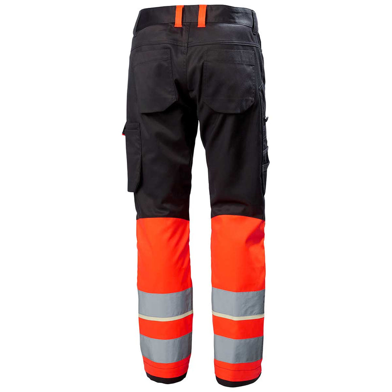 Helly Hansen UC-ME Work Pant Class 1 Hi-Vis Red - Ebony Rear
