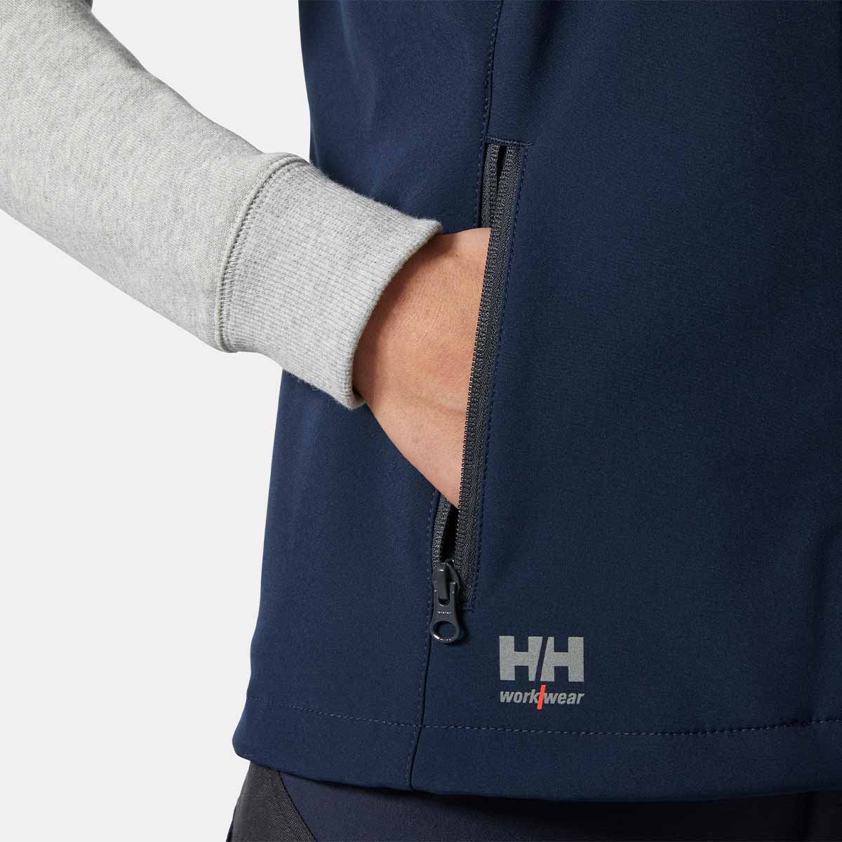 Helly Hansen Women's Manchester 2.0 Zip In Softshell Vest - Navy - Pocket