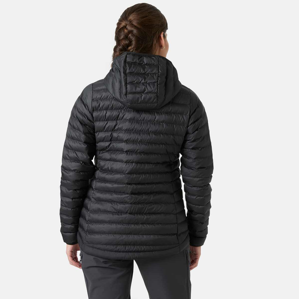 Helly Hansen Women's Sirdal Hooded Insulator Jacket - Black - On Model Rear
