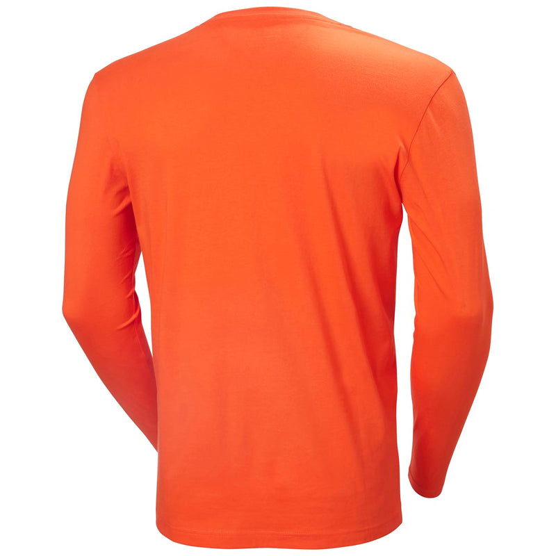 Helly Hansen Work Wear Classic Logo Longsleeve T-Shirt - Dark Orange Rear