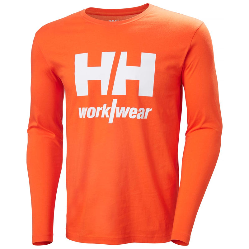 Helly Hansen Work Wear Classic Logo Longsleeve T-Shirt - Dark Orange