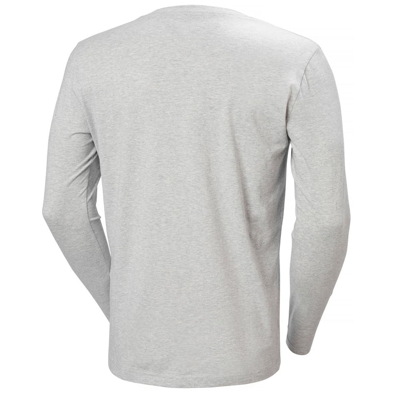 Helly Hansen Work Wear Classic Logo Longsleeve T-Shirt - Light Grey Rear
