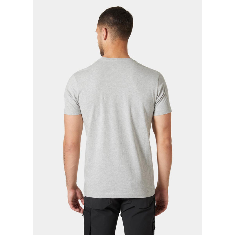 Helly Hansen Work Wear Classic Logo T-Shirt - Light Grey On Model Rear
