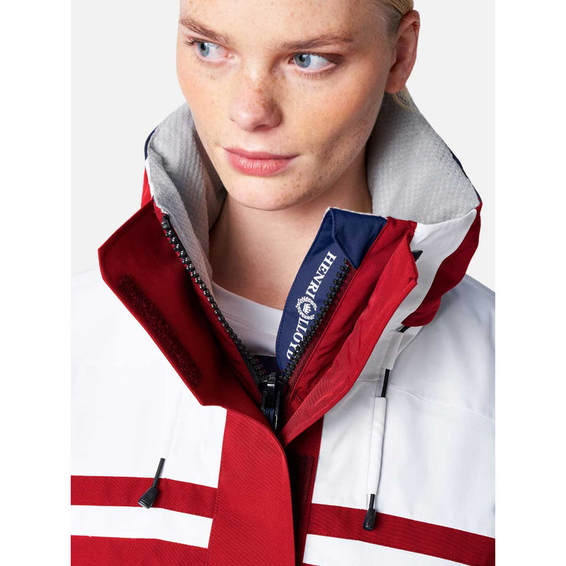 Henri Lloyd Biscay Women's Sailing Jacket - Red - Neck Detail