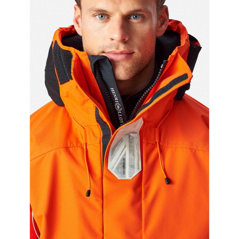 Henri Lloyd Men's Elite Offshore Sailing Jacket - Power Orange - Collar Detail