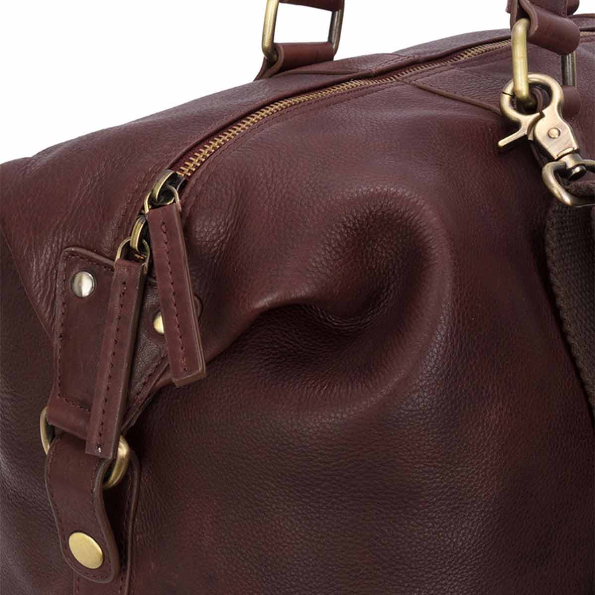 Hoggs Of Fife Monarch Leather Carryon HoldAll - DB - Detail