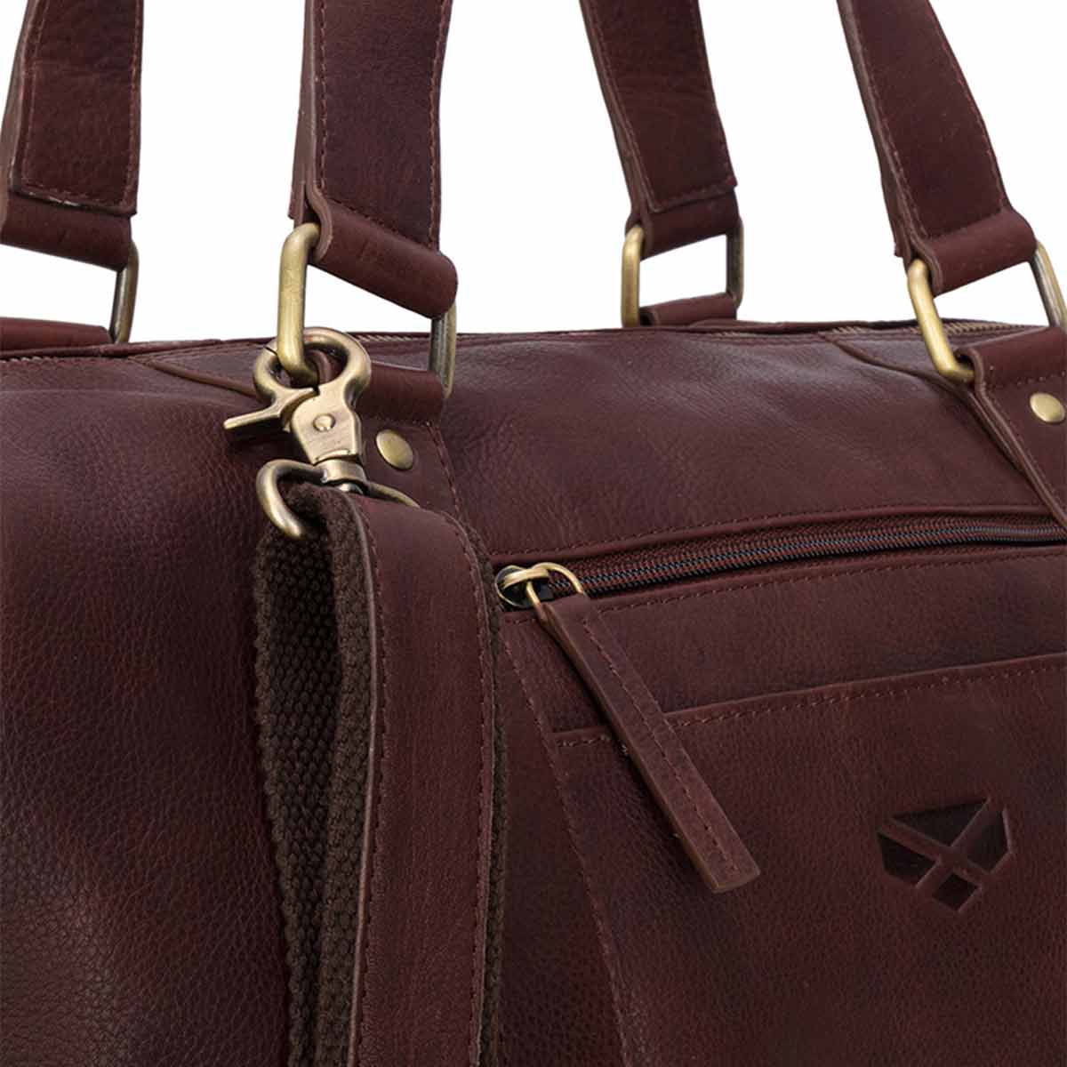 Hoggs Of Fife Monarch Leather Carryon HoldAll - DB - Detail