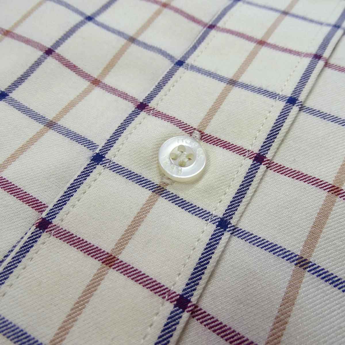 Hoggs of Fife Ambassador Premier Tattersall Shirt - button detail