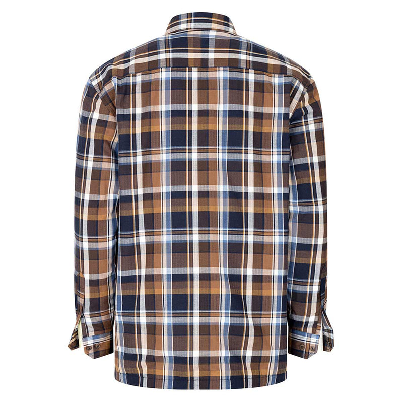    Hoggs-of-Fife-Arran-Micro-Fleece-Lined-100_-Cotton-Shirt-Navy-Brown-Check