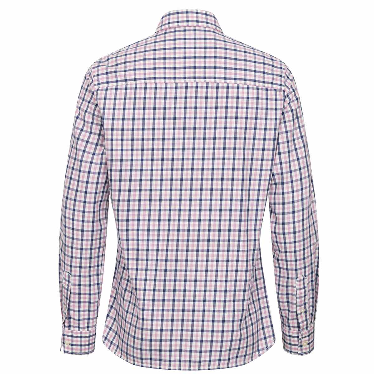 Hoggs of Fife Becky II Ladies Cotton Shirt - Navy/Pink - Rear
