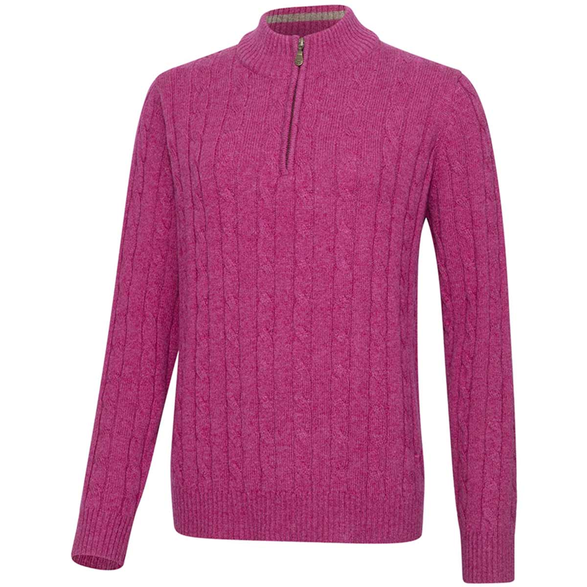 Hoggs of Fife Charlotte Ladies Cable Quarter Zip Pullover