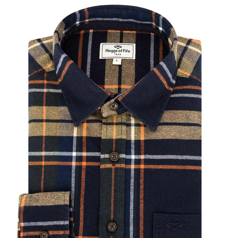       Hoggs-of-Fife-Coll-Cotton-Twill-Check-Shirt-Navy--folded
