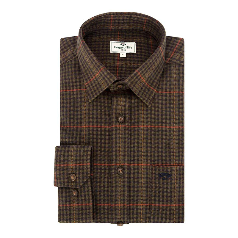 Hoggs-of-Fife-Harris-Cotton-Wool-Twill-Check-Shirt-Folded