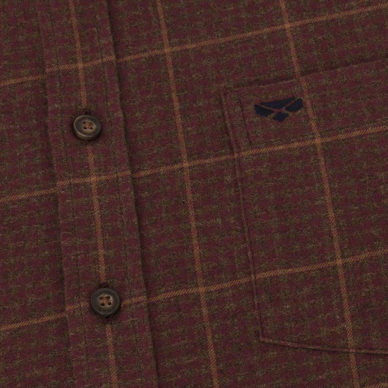     Hoggs-of-Fife-Harris-Cotton-Wool-Twill-Check-Shirt-Rust-Detail