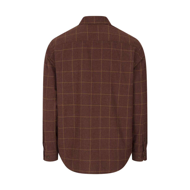 Hoggs-of-Fife-Harris-Cotton-Wool-Twill-Check-Shirt-Rust-Rear