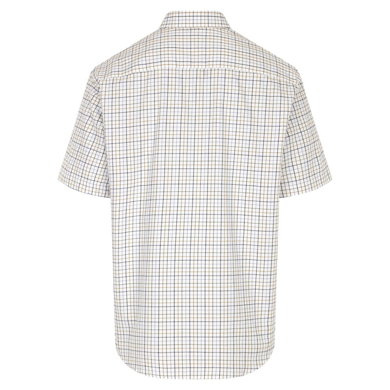Hoggs of Fife Kessock Short Sleeve Tattersall Shirt - Blue Olive Rear