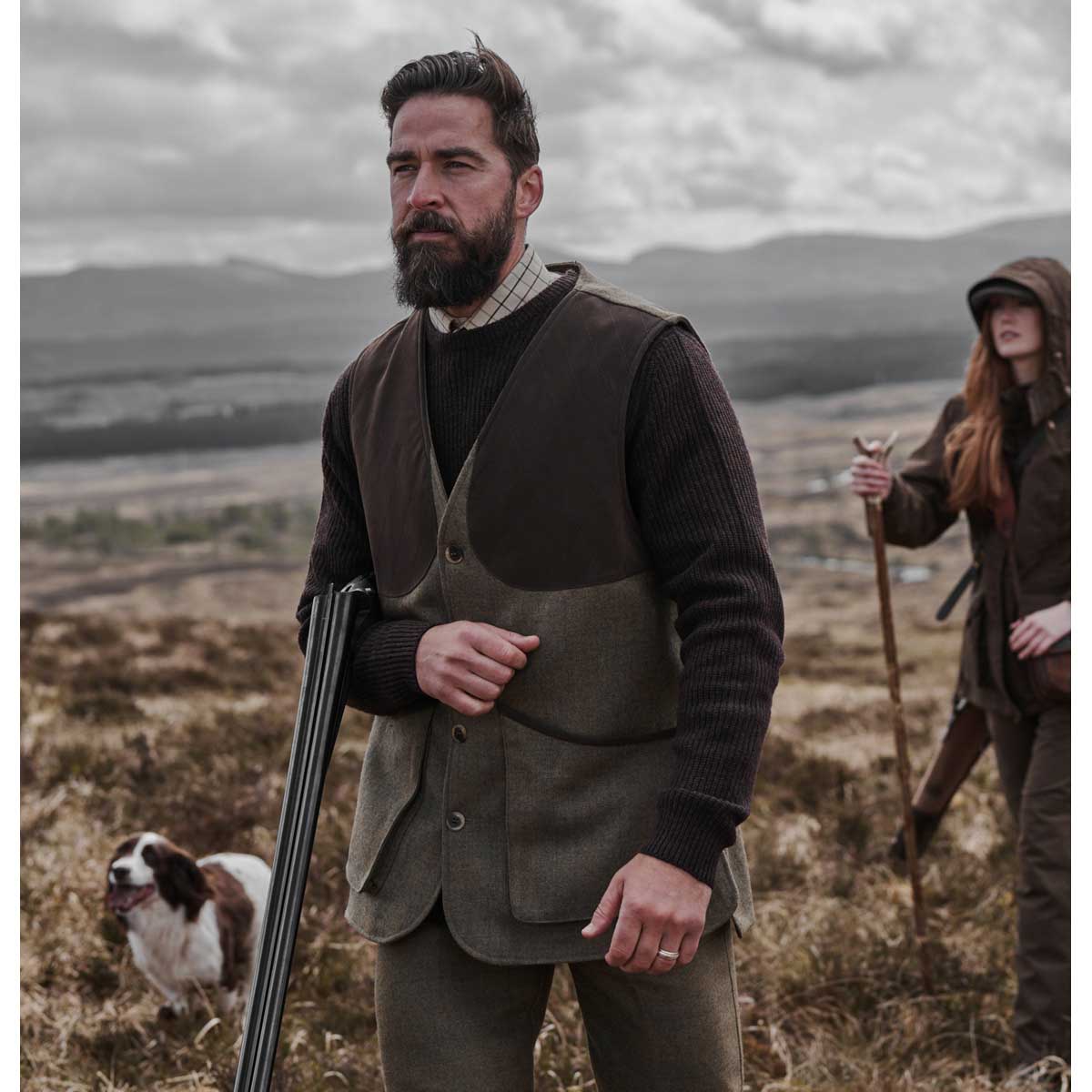 Hoggs of Fife Kinloch Technical Tweed Field Waistcoat - lifestyle
