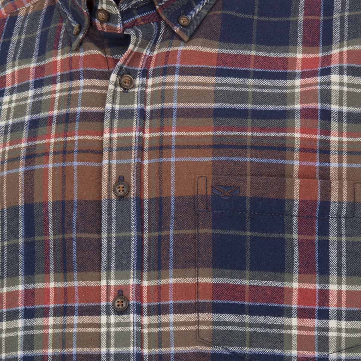 Hoggs of Fife Pitreavie Flannel Check Shirt - Chest Detail