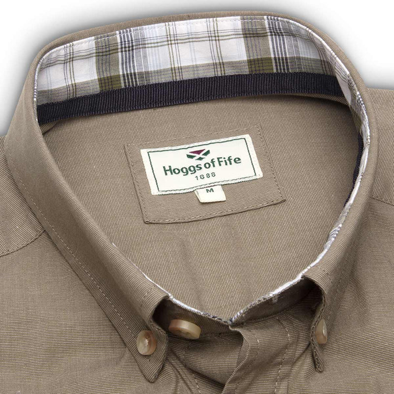       Hoggs-of-Fife-Tolsta-SS-Cotton-Stretch-Plain-Shirt-Olive-Collar