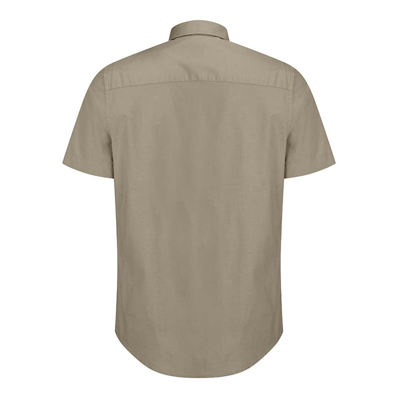       Hoggs-of-Fife-Tolsta-SS-Cotton-Stretch-Plain-Shirt-Olive-rear