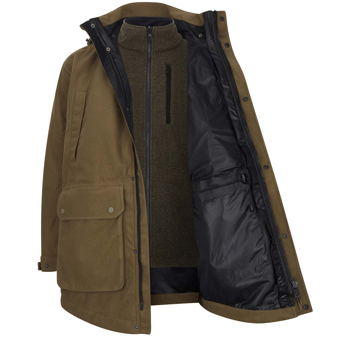 Hoggs of Fife Torness Trilaminate 3-in-1 Jacket - Open with gilet